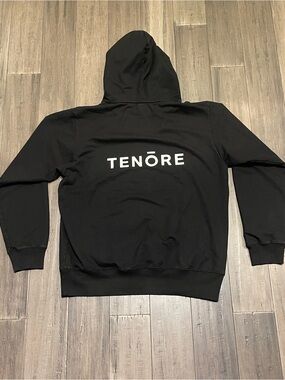 TENŌRE Black Pullover Hoodie XL Logo Back Premium Modal Blend Sweatshirt